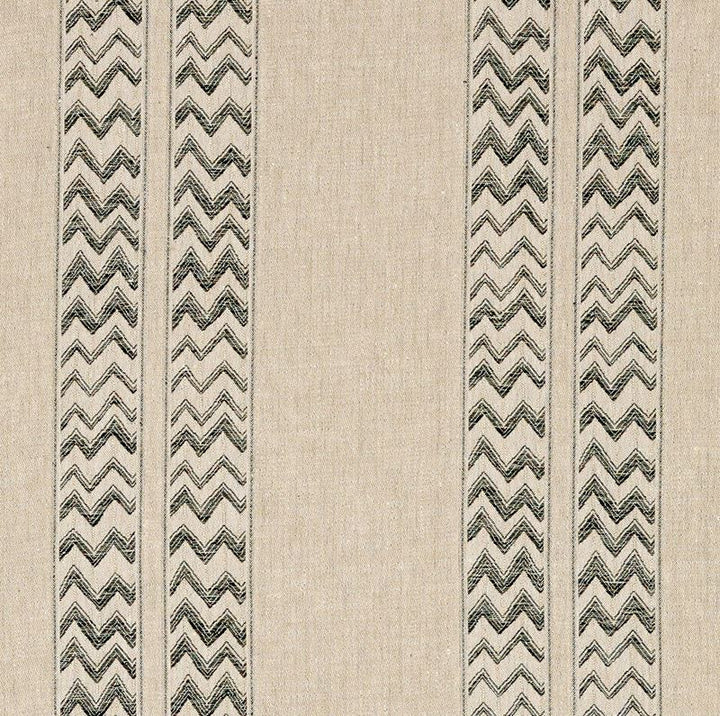 Kudu Stripe Black 69970 by Schumacher Fabric Tribal-Chic 100% Linen Martindale 7,000 Horizontal: 28 and Vertical: 9.875 56 - Fabric Carolina -