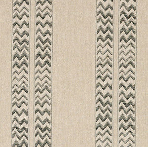 Kudu Stripe Black 69970 by Schumacher Fabric