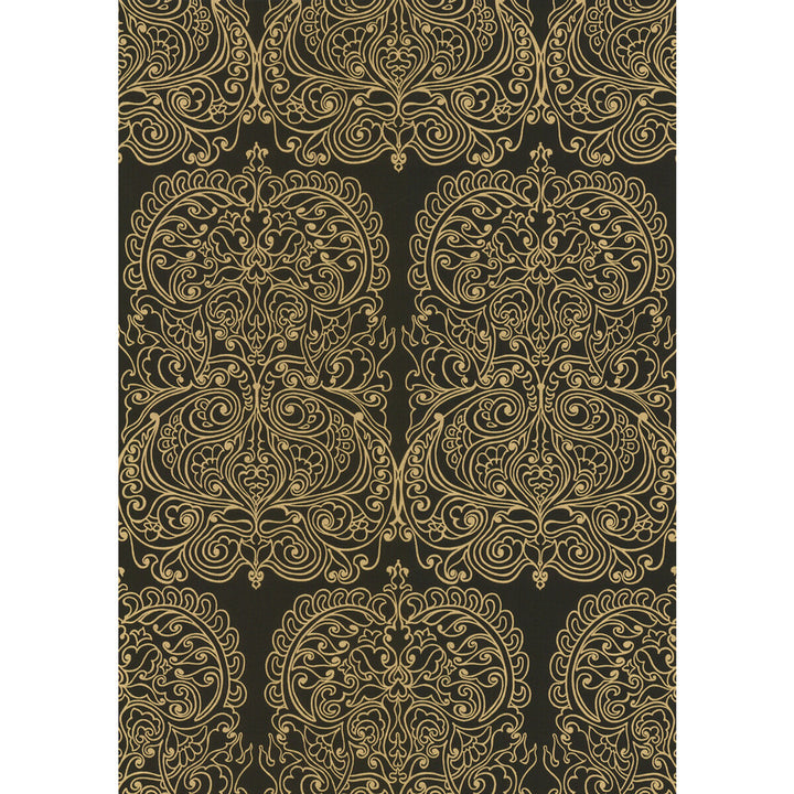 Alpana Gold/Onyx by Cole & Son Wallcovering COLE & SON NEW CONTEMPORARY II PAPER - 100% United Kingdom Horizontal: 0 and Vertical: 30 20.5 - Fabric Carolina -