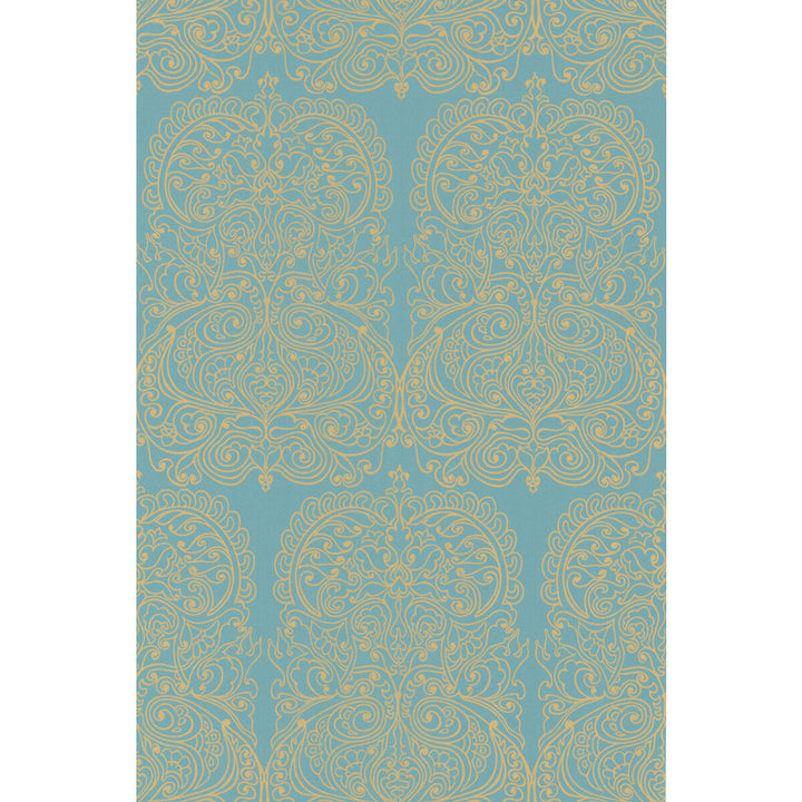 Alpana Gold/Aqua by Cole & Son Wallcovering COLE & SON NEW CONTEMPORARY II PAPER - 100% United Kingdom Horizontal: and Vertical: 30 20.5 - Fabric Carolina -
