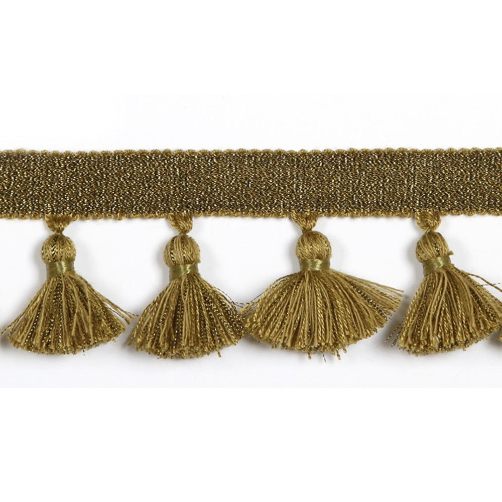 Hellenic Key Tassel Fringe Vintage Gold by Europatex Fabric Hellenic 47% Fibranne, 44% Cotton, 9% Polyester 1.75 inches - Fabric Carolina -
