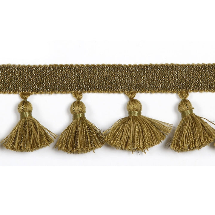 Hellenic Key Tassel Fringe Vintage Gold by Europatex Fabric Hellenic 47% Fibranne, 44% Cotton, 9% Polyester 1.75 inches - Fabric Carolina -