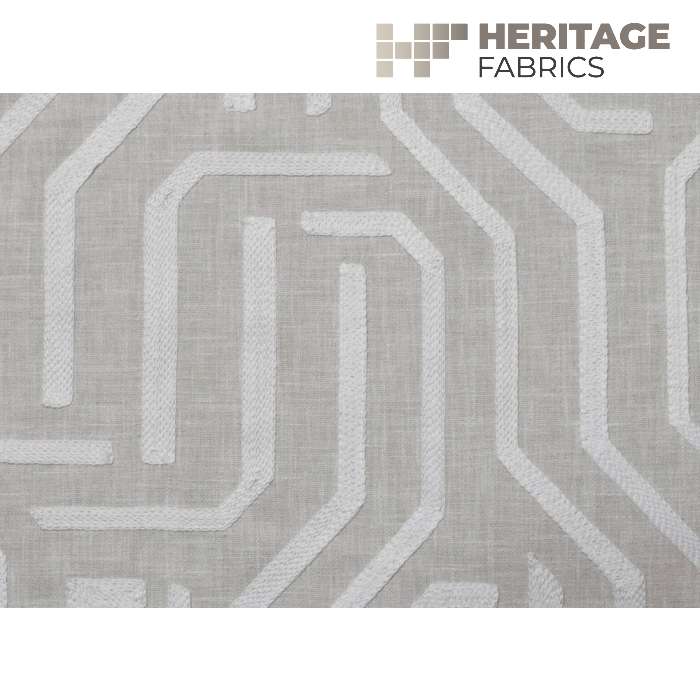 Maize White Linen by Heritage Fabric - 52% Polyester 48% Cotton India 12,000 Horizontal: 9" and Vertical: 9.25" 54" - Fabric Carolina -