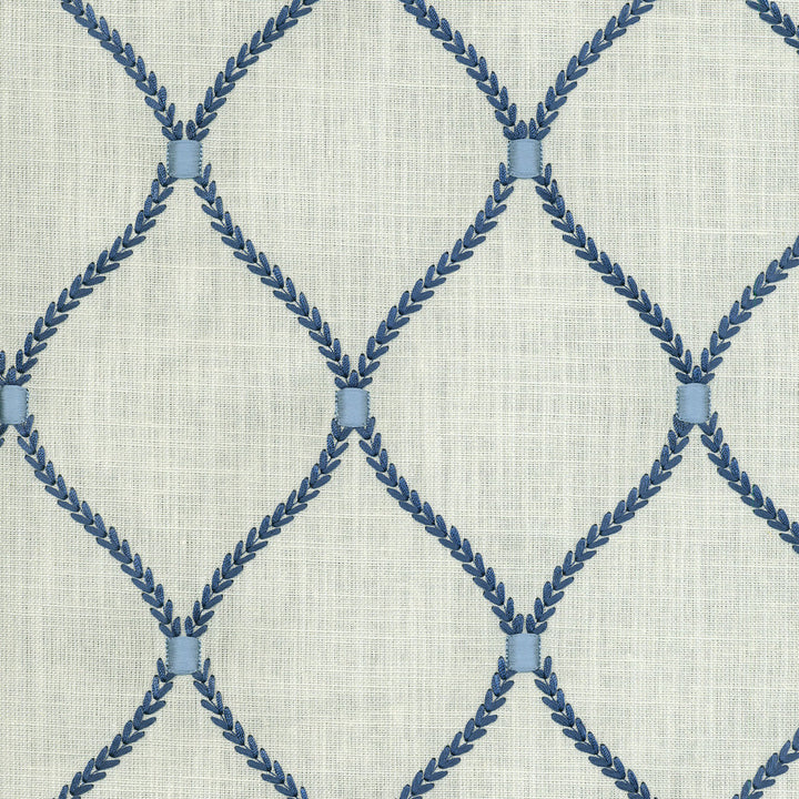 Deane Embroidery Porcelain 700091 by Williamsburg Fabric - 70%Rayon 30%Linen Embroid:100%Rayon India 39000 Horizontal: 6.25 and Vertical: 4.25 54 - Fabric Carolina -