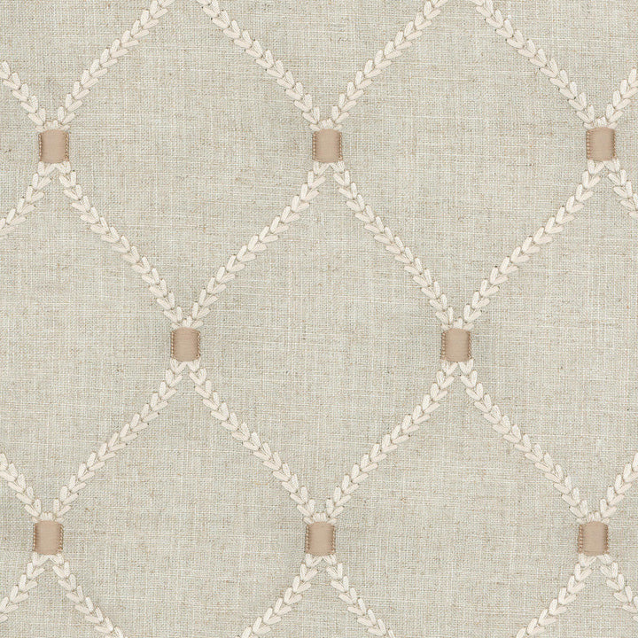 Deane Embroidery Flax 700094 by Williamsburg Designer Fabric - 70%Rayon 30%Linen Embroid:100%Rayon INDIA 39000 Horizontal: 4.25 and Vertical: 6.25 54 - Swanky Fabrics -