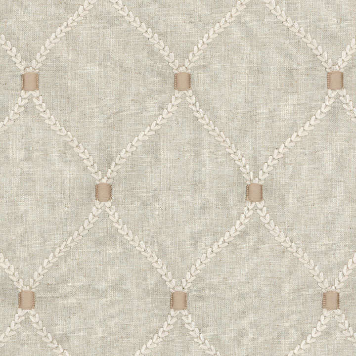 Deane Embroidery Flax 700094 by Williamsburg Fabric DEANE EMBROIDERY 70% Rayon 30% Linen Embroid:100% Rayon INDIA Wyzenbeek 39,000 Horizontal: 4.25" and Vertical: 6.25" 54" - Fabric Carolina -