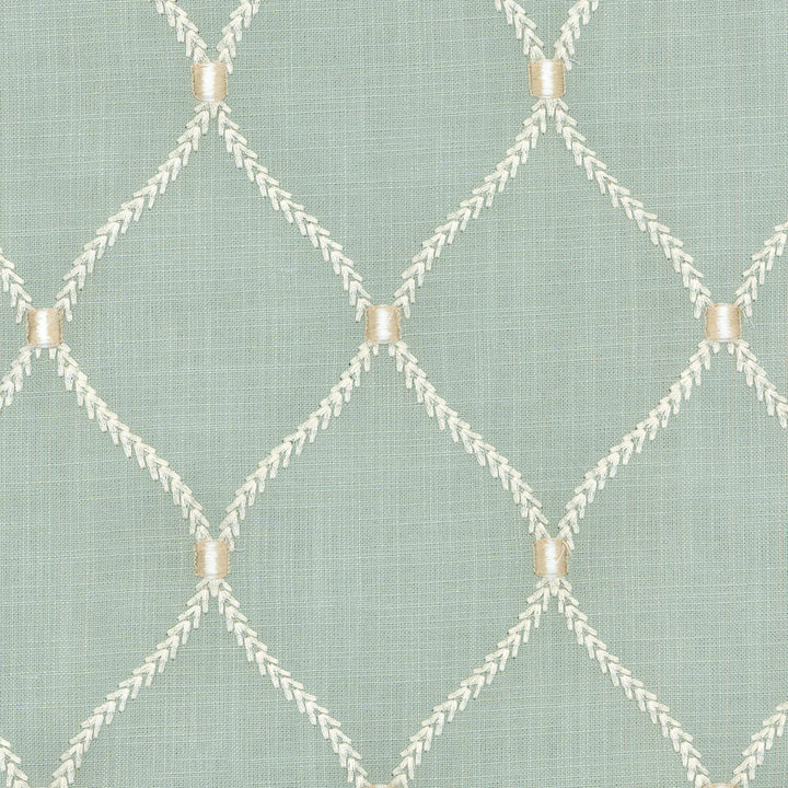Deane Embroidery Shore 700095 by Williamsburg Fabric - 70%Rayon 30%Linen Embroid:100%Rayon India 39000 Horizontal: 6.25 and Vertical: 4.25 54 - Fabric Carolina -