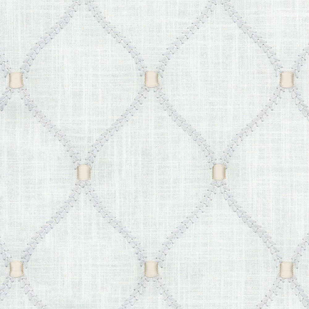 Deane Embroidery Sterling 700096 by Williamsburg Designer Fabric - 70% Rayon 30% Linen Embroid:100% Rayon INDIA 39000 Horizontal: 4.25 and Vertical: 6.25 54 - Swanky Fabrics -
