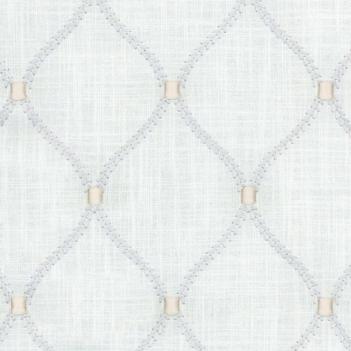 Deane Embroidery Sterling 700096 by Williamsburg Fabric - 70% Rayon 30% Linen Embroid:100% Rayon INDIA 39000 Horizontal: 4.25 and Vertical: 6.25 54 - Fabric Carolina -