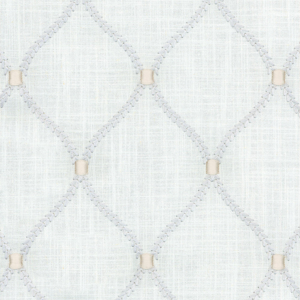 Deane Embroidery Sterling 700096 by Williamsburg Designer Fabric DEANE EMBROIDERY 70% Rayon 30% Linen Embroid:100% Rayon INDIA Wyzenbeek 39,000 Horizontal: 4.25" and Vertical: 6.25" 54" - Swanky Fabrics -