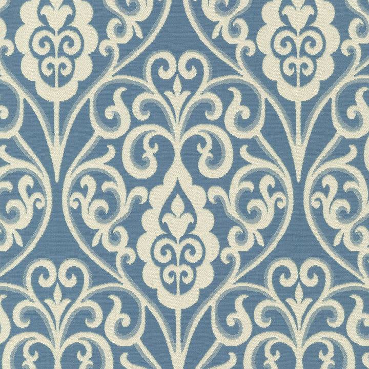 Bristol Scroll Cornflower 700221 by Williamsburg Fabric - 100% Spun Polyester CHINA 24000 Horizontal: 7.1 and Vertical: 11.7 55 - Fabric Carolina -