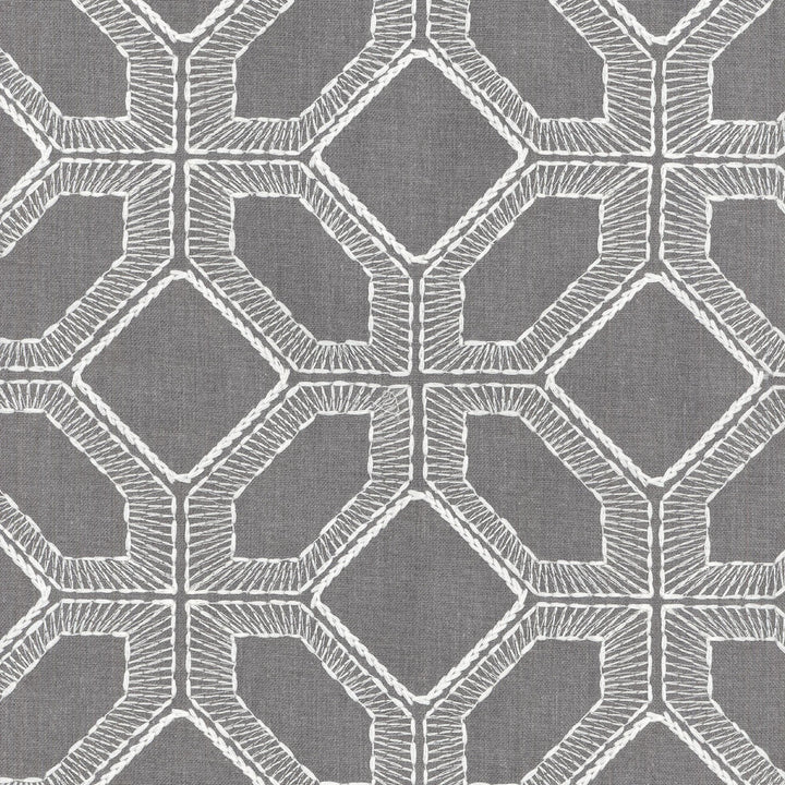 Barraud Emb Pewter 700460 by Williamsburg Fabric - BASE:52%Polyester 48%Cotton EMBROID:55%Rayon 45%Cotton India 51000 Horizontal: 6.5 and Vertical: 6 55'' base 53'' emb - Fabric Carolina -