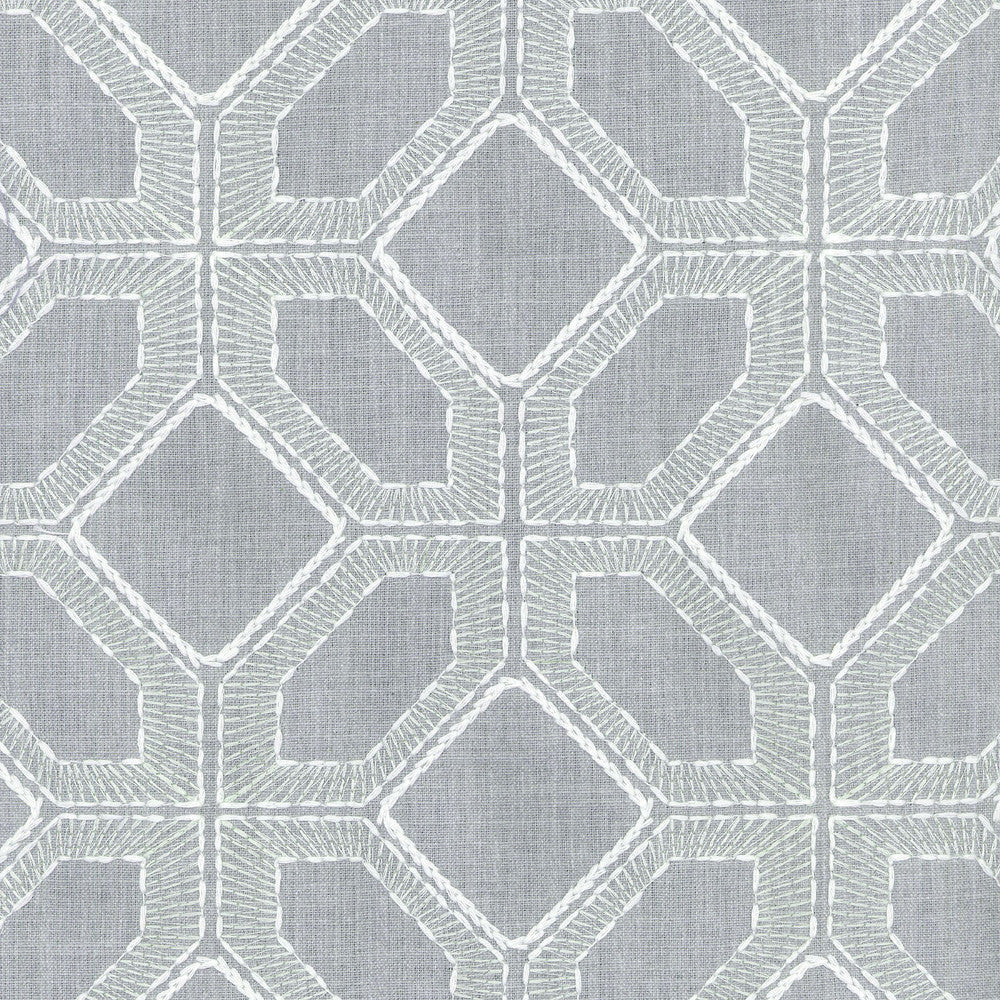 Barraud Emb G Stone 700461 by Williamsburg Designer Fabric CWF CLASSICS V BASE:52% Polyester 48% Cotton EMBROID:55% Rayon 45% Cotton INDIA Wyzenbeek 51,000 Horizontal: 6.50" and Vertical: 6.00" 55" - Swanky Fabrics -
