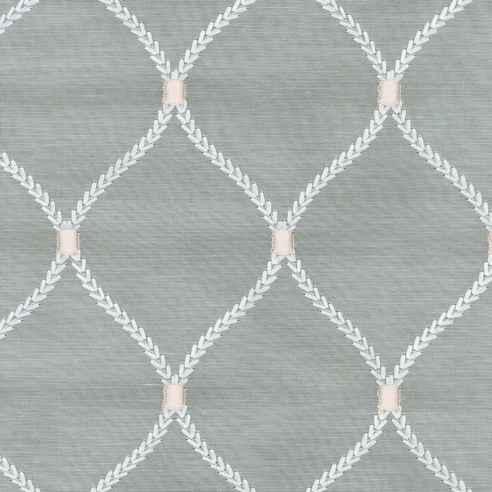 Dabney Emb Sterling 700481 by Williamsburg Fabric - Base: 60%Poly 40%Cotton, Emb:100% Rayon India Horizontal: 4.25 and Vertical: 6.25 56''Base 52'' Emb - Fabric Carolina -