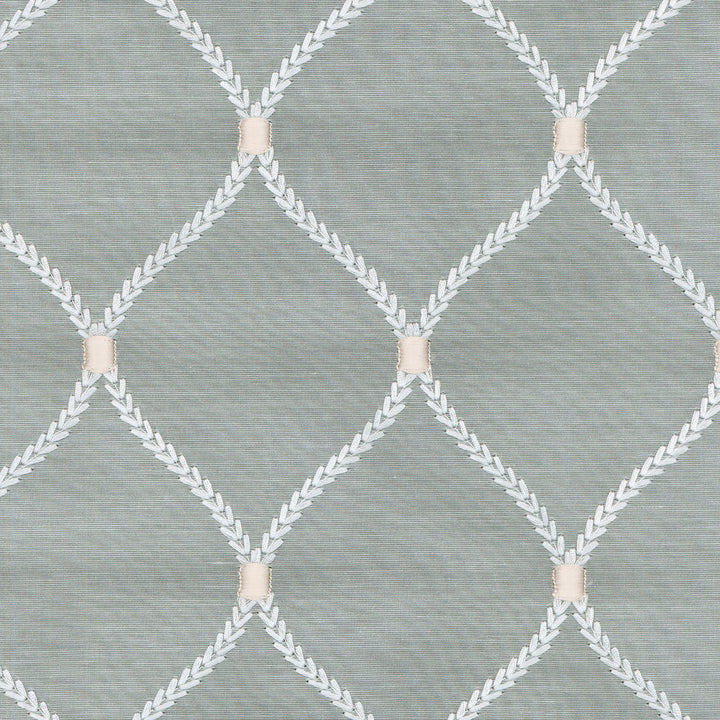 Dabney Emb Sterling 700481 by Williamsburg Fabric CWF CLASSICS V BASE:60% Polyester 40% Cotton EMBROID:100% Rayon INDIA Horizontal: 4.25" and Vertical: 6.25" 56" - Fabric Carolina -
