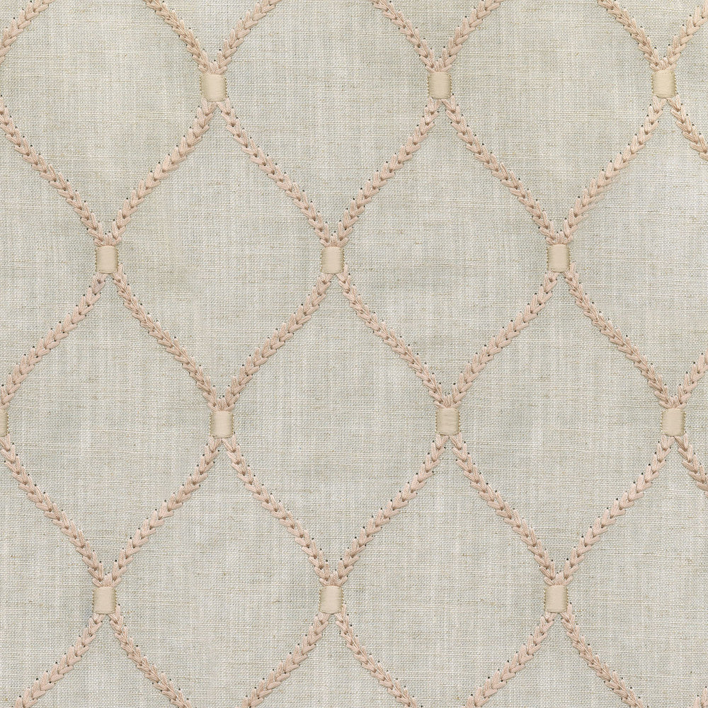 Deane Embroidery Blushnc 700500 by Williamsburg Fabric - 70%Rayon 30%Linen Embroid:100%Rayon INDIA 39000 Horizontal: 4.25 and Vertical: 6.25 54 - Fabric Carolina -