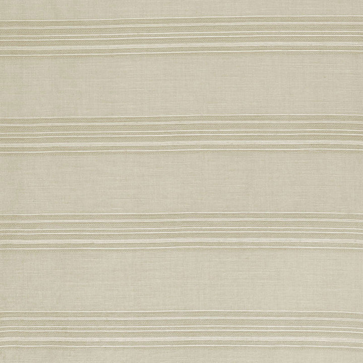 Banded Stripe Oyster 70110 by Schumacher Designer Fabric ESSENTIALS: SHEERS & CASEMENTS II See Sample UNITED STATES OF AMERICA LIGHT DUTY </p><p>Repeat: Horizontal: - and Vertical: 7" (18CM) 56" (142CM) - Swanky Fabrics -
