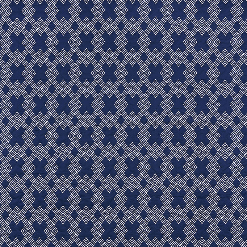 Hix Navy 70142 by Schumacher Designer Fabric CLIQUE COTTON 43% SPUN VISCOSE 24% INDIA </p><p>Repeat: Horizontal: 4 1/2" (11CM) and Vertical: 6 1/4" (16CM) 50.5 - Swanky Fabrics -