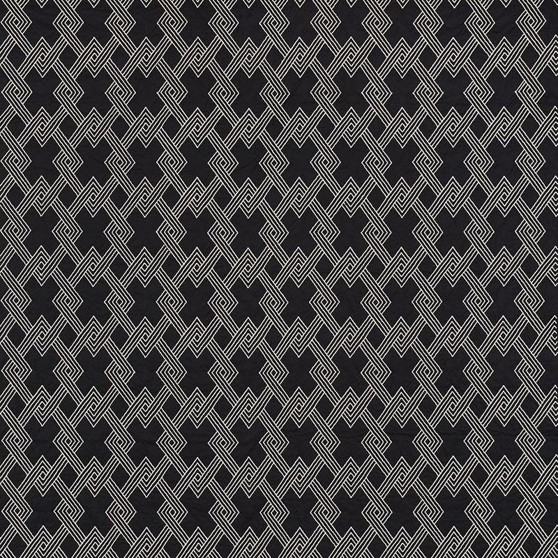 Hix Ebony 70145 by Schumacher Fabric Clique 43% Cotton, 24% Spun, 4% Spun, 29% Polywadding - Horizontal: 4.5 and Vertical: 6.25 50.5 - Fabric Carolina -