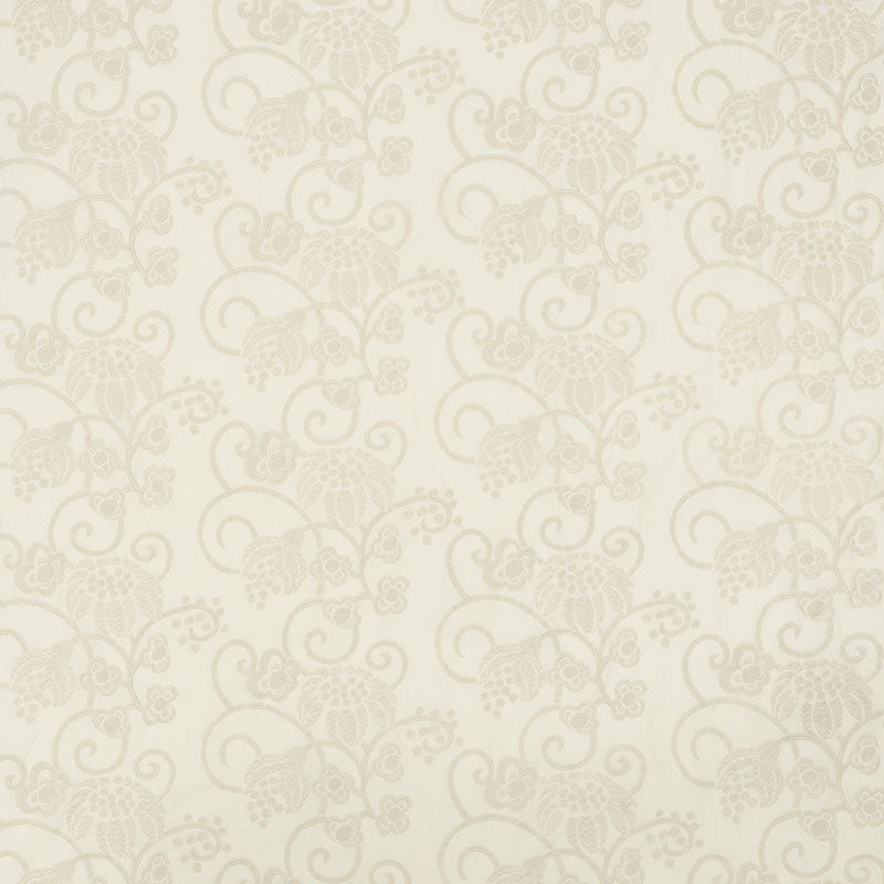 Calliope Embroidery Ivory 70180 by Schumacher Fabric Contemporary-Embroideries 70% Cotton, 30% Linen - Horizontal: 27 and Vertical: 12.5 54.5 - Fabric Carolina -