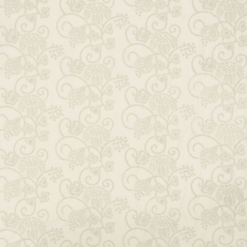 Calliope Embroidery Ivory 70180 by Schumacher Fabric CONTEMPORARY EMBROIDERIES COTTON 70% LINEN 30% INDIA </p><p>Repeat: Horizontal: 27" (69CM) and Vertical: 12 1/2" (32CM) 54.5 - Fabric Carolina -