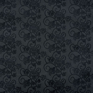 Calliope Embroidery Black 70181 by Schumacher Fabric
