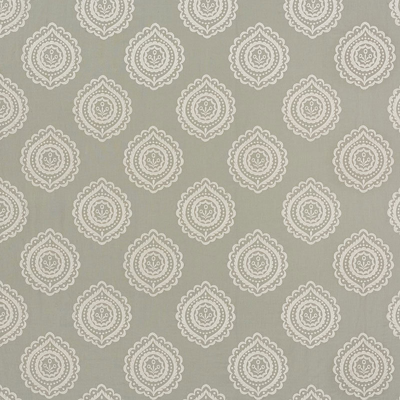 Olana Linen Embroidery Haze 70200 by Schumacher Fabric CONTEMPORARY EMBROIDERIES See Sample INDIA - </p><p>Repeat: Horizontal: 12 5/8" (32CM) and Vertical: 12 1/2" (32CM) 50 1/8" (127CM) - Fabric Carolina -