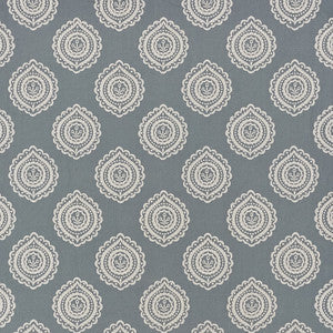 Olana Linen Embroidery Slate 70201 by Schumacher Fabric