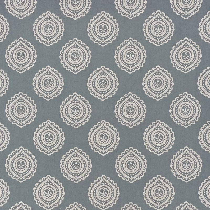 Olana Linen Embroidery Slate 70201 by Schumacher Fabric CONTEMPORARY EMBROIDERIES LINEN 60% VISCOSE RAYON 34% INDIA </p><p>Repeat: Horizontal: 12 5/8" (32CM) and Vertical: 12 1/2" (32CM) 50.125 - Fabric Carolina -
