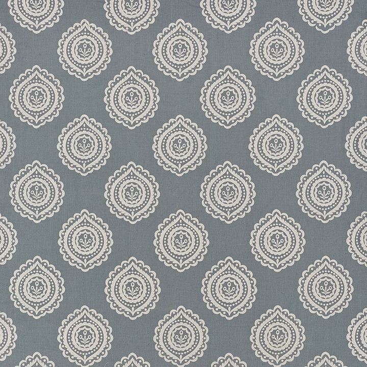 Olana Linen Embroidery Slate 70201 by Schumacher Fabric CONTEMPORARY EMBROIDERIES LINEN 60% VISCOSE RAYON 34% INDIA </p><p>Repeat: Horizontal: 12 5/8" (32CM) and Vertical: 12 1/2" (32CM) 50.125 - Fabric Carolina -