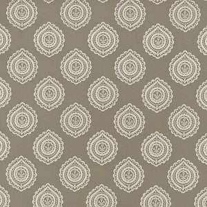 Olana Linen Embroidery Stone 70202 by Schumacher Fabric