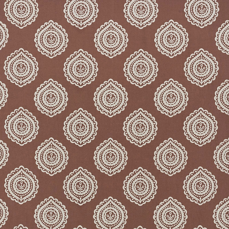 Olana Linen Embroidery Cafe Mocha 70203 by Schumacher Fabric CONTEMPORARY EMBROIDERIES LINEN 60% VISCOSE RAYON 34% INDIA </p><p>Repeat: Horizontal: 12 5/8" (32CM) and Vertical: 12 1/2" (32CM) 50.125 - Fabric Carolina -