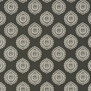 Olana Linen Embroidery Graphite 70205 by Schumacher Fabric