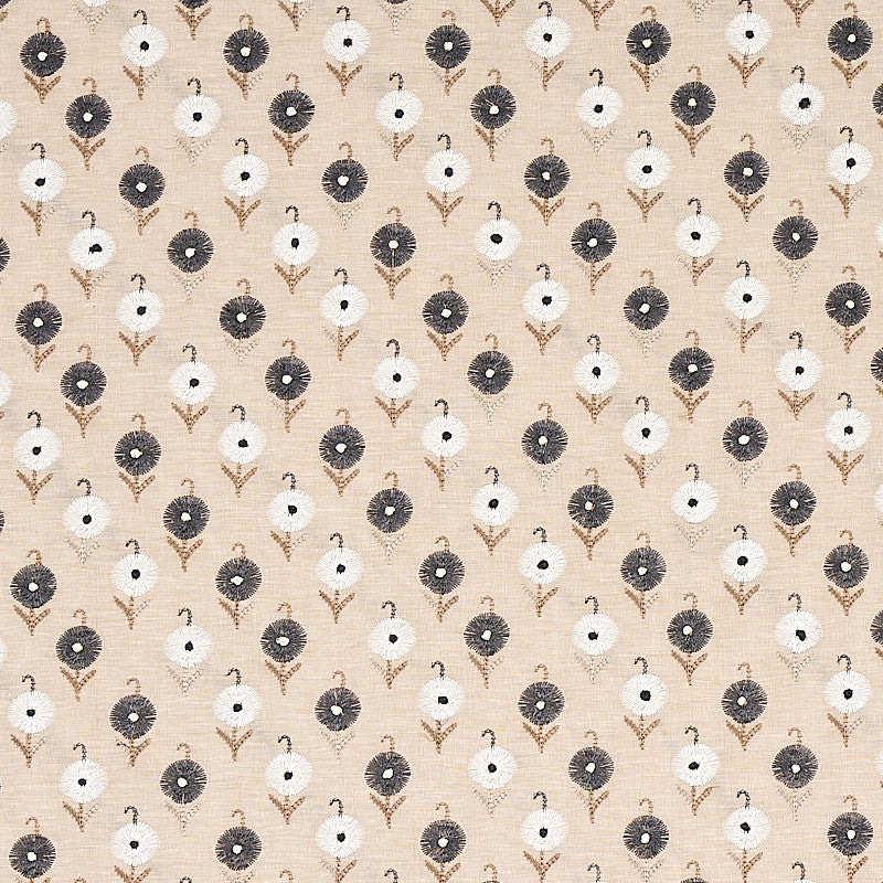 Avodica Embroidery Moonstone 70212 by Schumacher Fabric CONTEMPORARY EMBROIDERIES LINEN 40% SILK 26% INDIA </p><p>Repeat: Horizontal: 17" (43CM) and Vertical: 11" (28CM) 51 - Fabric Carolina -