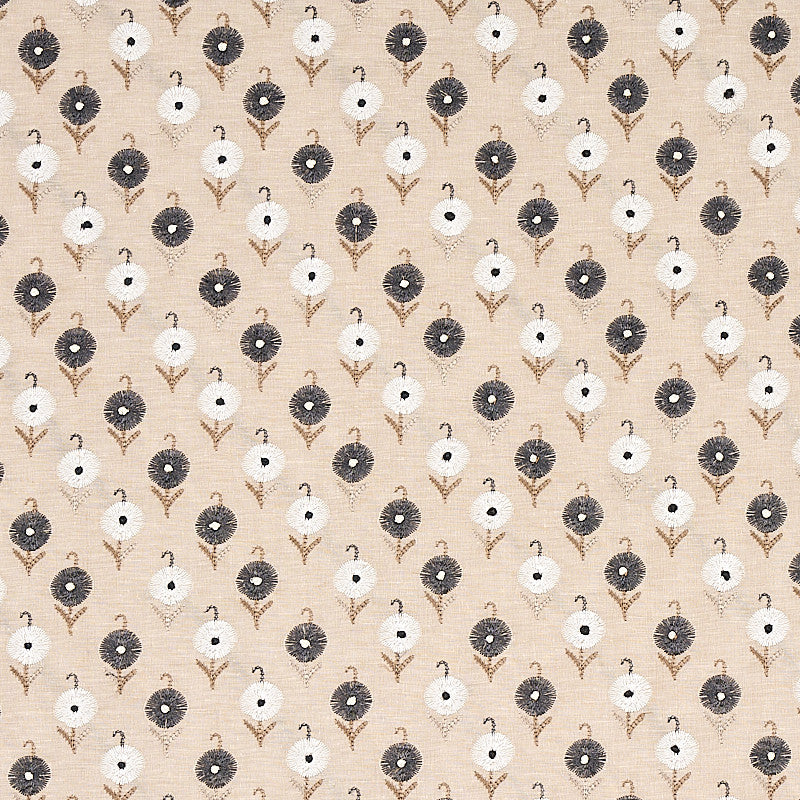 Avodica Embroidery Moonstone 70212 by Schumacher Designer Fabric CONTEMPORARY EMBROIDERIES LINEN 40% SILK 26% INDIA </p><p>Repeat: Horizontal: 17" (43CM) and Vertical: 11" (28CM) 51 - Swanky Fabrics -