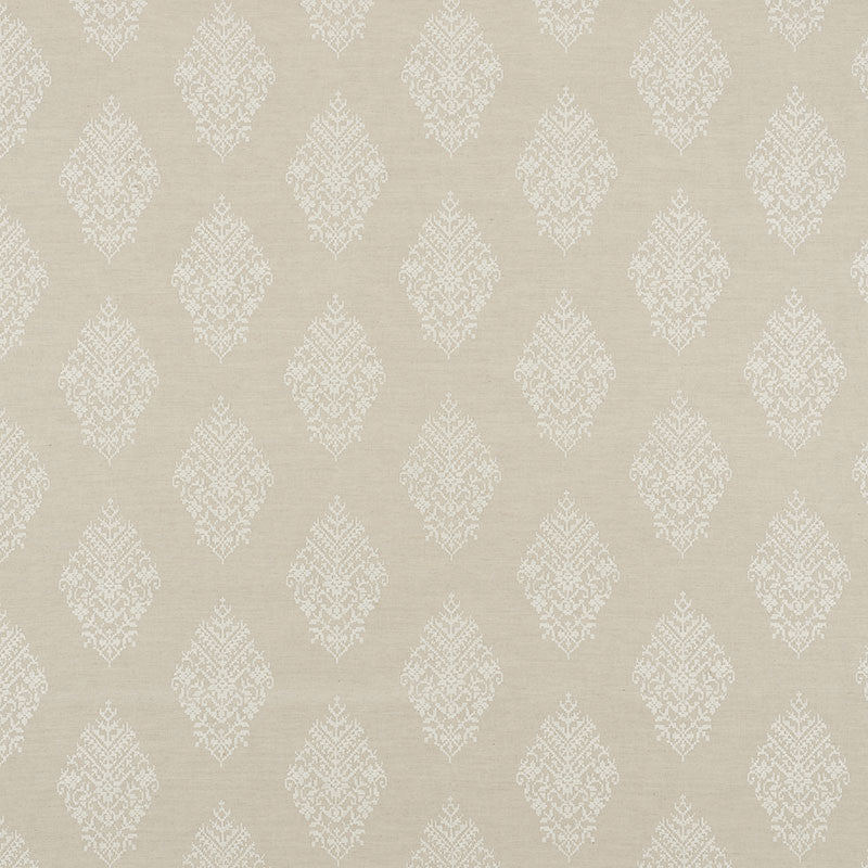 Zinda Embroidery Sand 70220 by Schumacher Designer Fabric CONTEMPORARY EMBROIDERIES See Sample INDIA - </p><p>Repeat: Horizontal: 12 3/4" (32CM) and Vertical: 11 1/4" (29CM) 51" (130CM) - Swanky Fabrics -