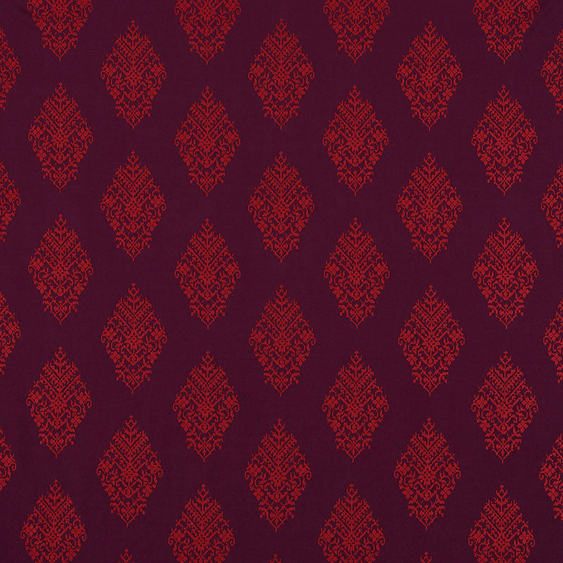 Zinda Embroidery Berry 70224 by Schumacher Fabric CONTEMPORARY EMBROIDERIES See Sample INDIA - </p><p>Repeat: Horizontal: 12 3/4" (32CM) and Vertical: 11 1/4" (29CM) 51" (130CM) - Fabric Carolina -