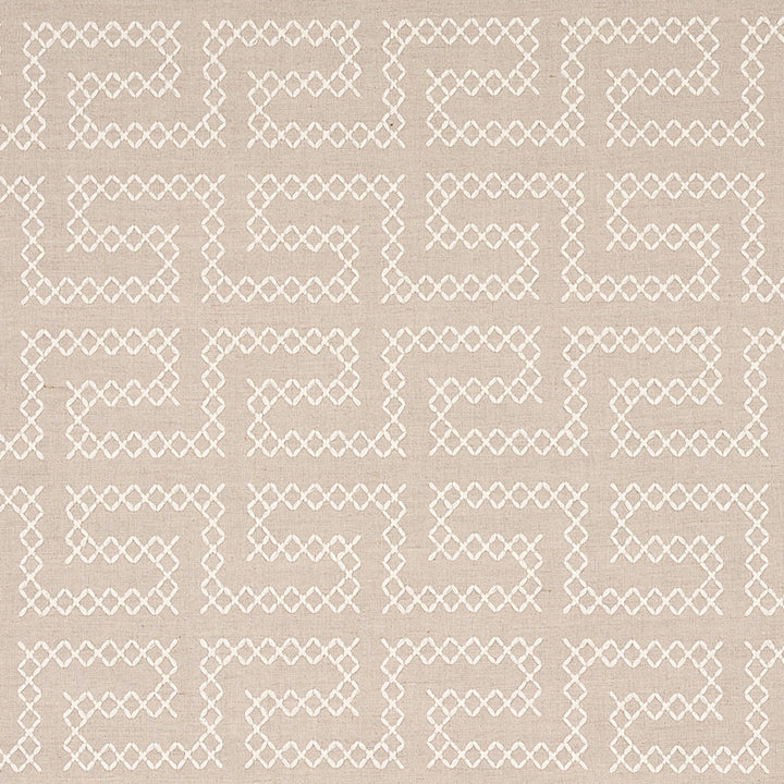 A Maze Embroidery Sand 70231 by Schumacher Fabric CONTEMPORARY EMBROIDERIES LINEN 36% SPUN POLY 35% INDIA </p><p>Repeat: Horizontal: 4 1/4" (11CM) and Vertical: 7 3/4" (20CM) 51 - Fabric Carolina -