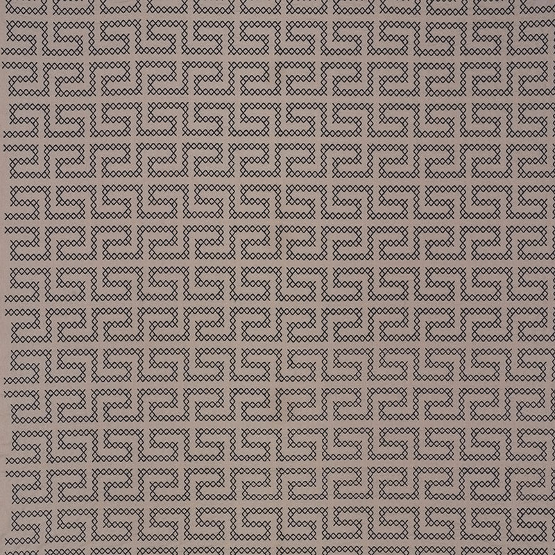 A Maze Embroidery Stone 70232 by Schumacher Designer Fabric CONTEMPORARY EMBROIDERIES LINEN 36% SPUN POLY 35% INDIA </p><p>Repeat: Horizontal: 4 1/4" (11CM) and Vertical: 7 3/4" (20CM) 51 - Swanky Fabrics -