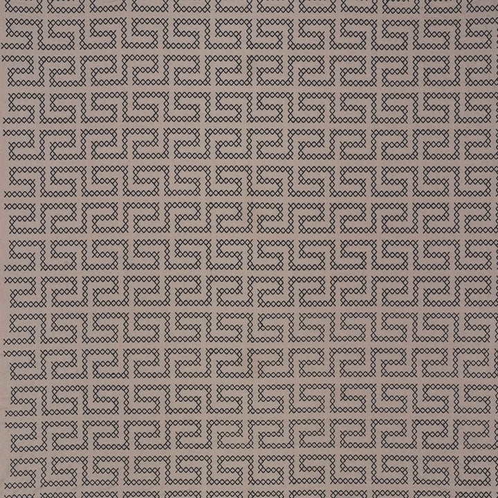 A Maze Embroidery Stone 70232 by Schumacher Designer Fabric CONTEMPORARY EMBROIDERIES LINEN 36% SPUN POLY 35% INDIA </p><p>Repeat: Horizontal: 4 1/4" (11CM) and Vertical: 7 3/4" (20CM) 51 - Swanky Fabrics -