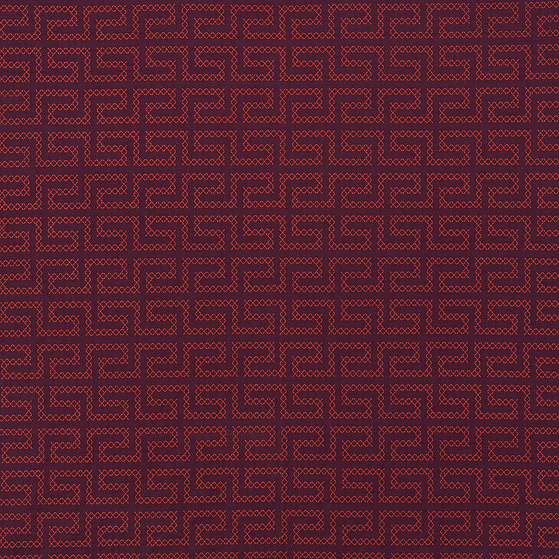 A Maze Embroidery Berry 70234 by Schumacher Designer Fabric CONTEMPORARY EMBROIDERIES LINEN 36% SPUN PLOY 35% INDIA </p><p>Repeat: Horizontal: 4 1/4" (11CM) and Vertical: 7 3/4" (20CM) 51 - Swanky Fabrics -