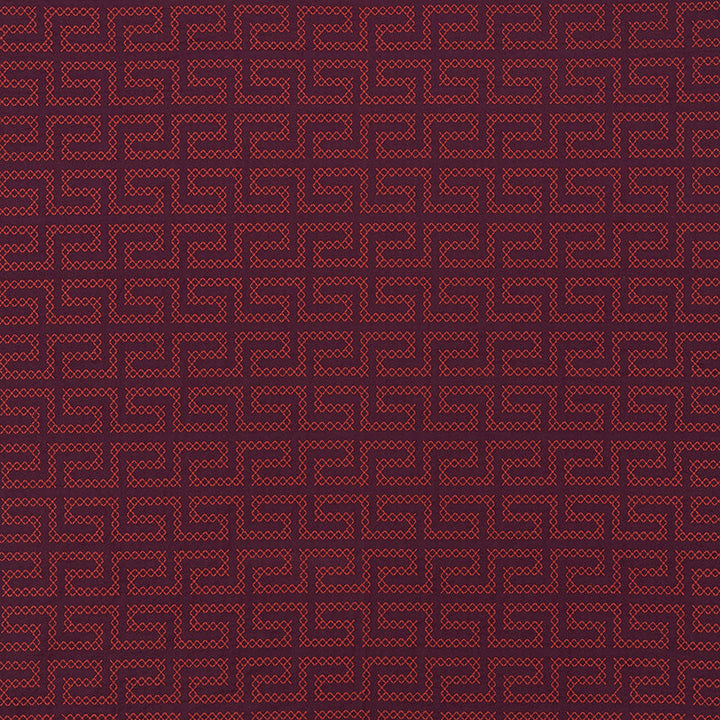 A Maze Embroidery Berry 70234 by Schumacher Designer Fabric CONTEMPORARY EMBROIDERIES LINEN 36% SPUN PLOY 35% INDIA </p><p>Repeat: Horizontal: 4 1/4" (11CM) and Vertical: 7 3/4" (20CM) 51 - Swanky Fabrics -