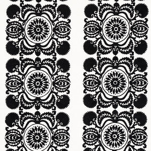Castanet Embroidery Black 70263 by Schumacher Fabric