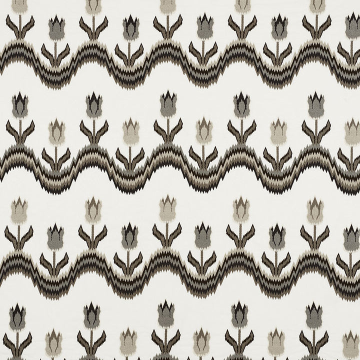 Tulip Flamestitch Embroidery Quarry 70273 by Schumacher Fabric Contemporary-Embroideries 55% Polyester, 25% Linen, 20% Cotton - Horizontal: 51 and Vertical: 28.25 51 - Fabric Carolina -