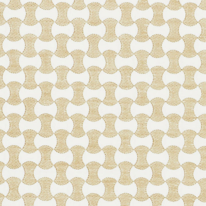 Nolita Embroidery Natural 70370 by Schumacher Designer Fabric ESSENTIALS: SMALL-SCALE UPHOLSTERY I COTTON 63% SPUN VISCOSE 37% INDIA MARTINDALE 10,000 </p><p>Repeat: Horizontal: 3/4" (2CM) and Vertical: 1 1/2" (4CM) 50.625 - Swanky Fabrics -
