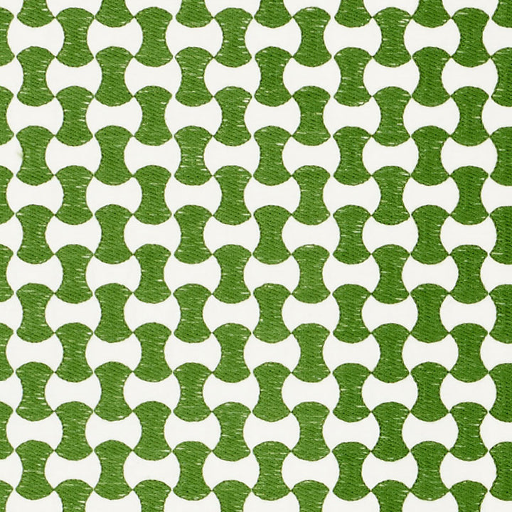Nolita Embroidery Green 70375 by Schumacher Fabric ESSENTIALS: SMALL-SCALE UPHOLSTERY I See Sample INDIA - </p><p>Repeat: Horizontal: 3/4" (2CM) and Vertical: 1 1/2" (4CM) 50 5/8" (129CM) - Fabric Carolina -