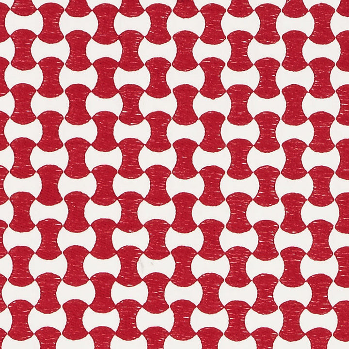Nolita Embroidery Red 70378 by Schumacher Fabric ESSENTIALS: SMALL-SCALE UPHOLSTERY I COTTON 63% SPUN VISCOSE 37% INDIA MARTINDALE 10,000 </p><p>Repeat: Horizontal: 3/4" (2CM) and Vertical: 1 1/2" (4CM) 50.625 - Fabric Carolina -