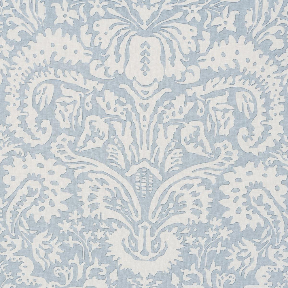 Suffolk Damask Blue 182121 by Schumacher Fabric Veere Grenney 27.0" - Fabric Carolina -