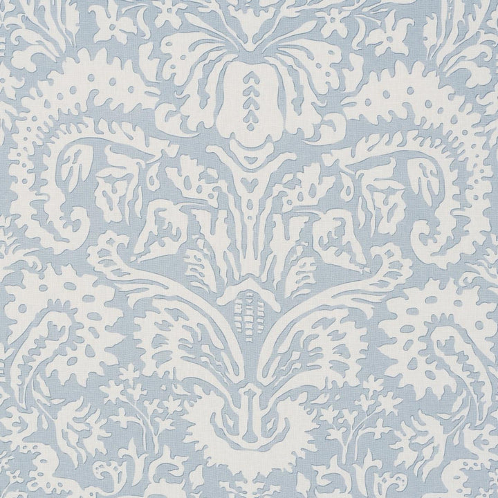 Suffolk Damask Blue 182121 by Schumacher Fabric Veere Grenney 27.0" - Fabric Carolina -
