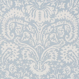 Suffolk Damask Blue 182121 by Schumacher Fabric